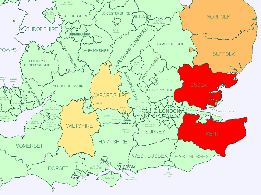 Detailed UK Map being edited in powerpoint